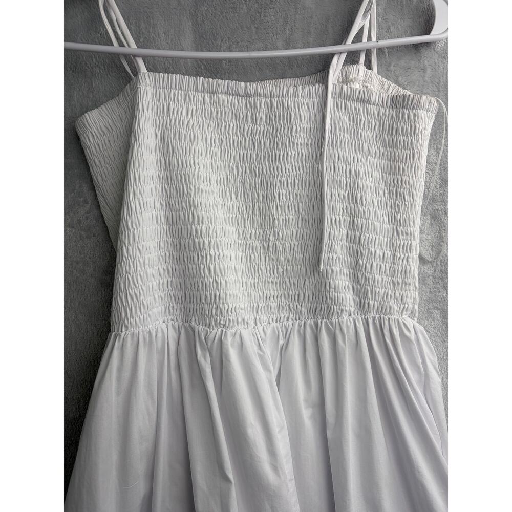 ASTR The Label Harper Smocked Tie Strap Midi Dress - White - Size M - Picture 6 of 10